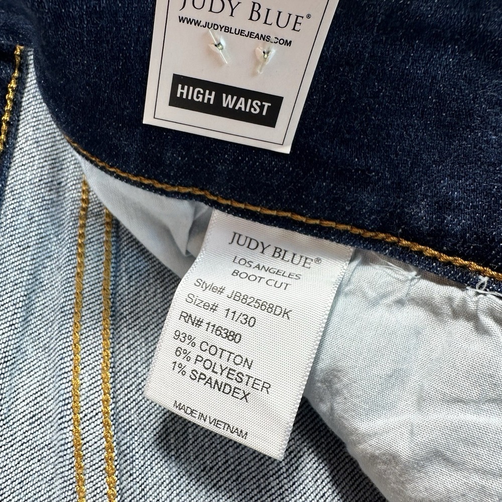 Judy Blue Jeans Women 11/30 Boot Cut High Rise Frayed Hem Stretch 30x32 Boho New - Picture 6 of 13